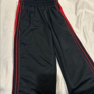 Kids Black Joggers with Red Side Stripes
